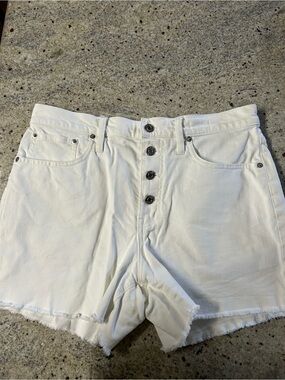 J. Crew White Jean Shorts with Button Fly